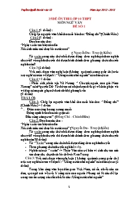 35 Đề ôn thi vào lớp 10 THPT môn Ngữ văn lớp 9 - Năm học 2012-2013